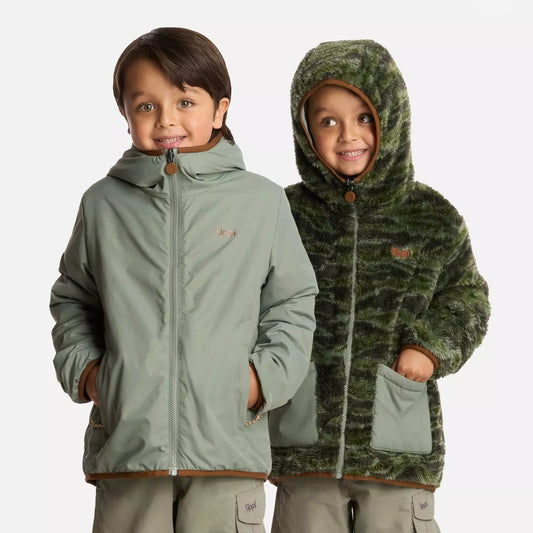 Parka Two-Faces Hoody Print Jade Lippi Verde