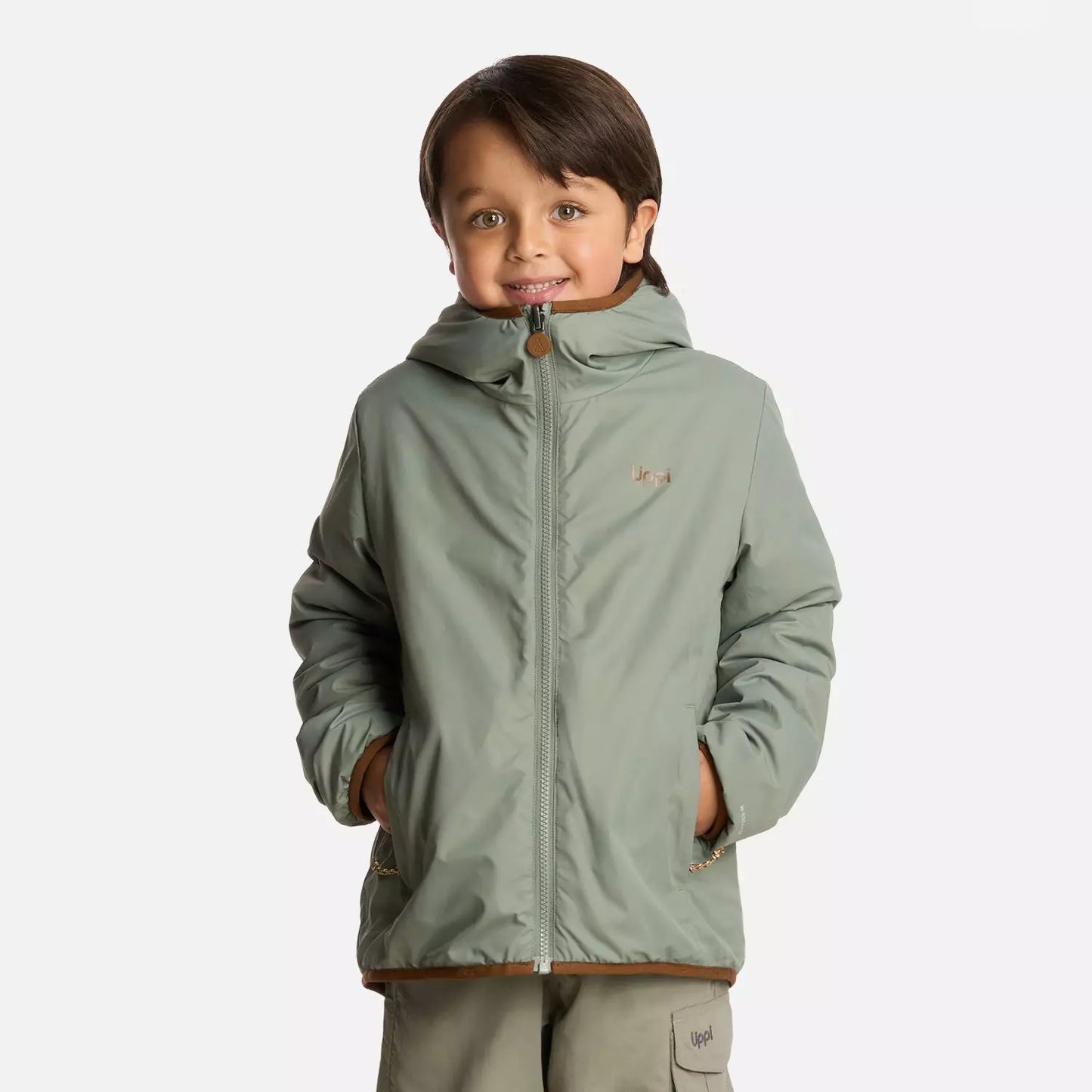 Parka Two-Faces Hoody Print Jade Lippi Verde