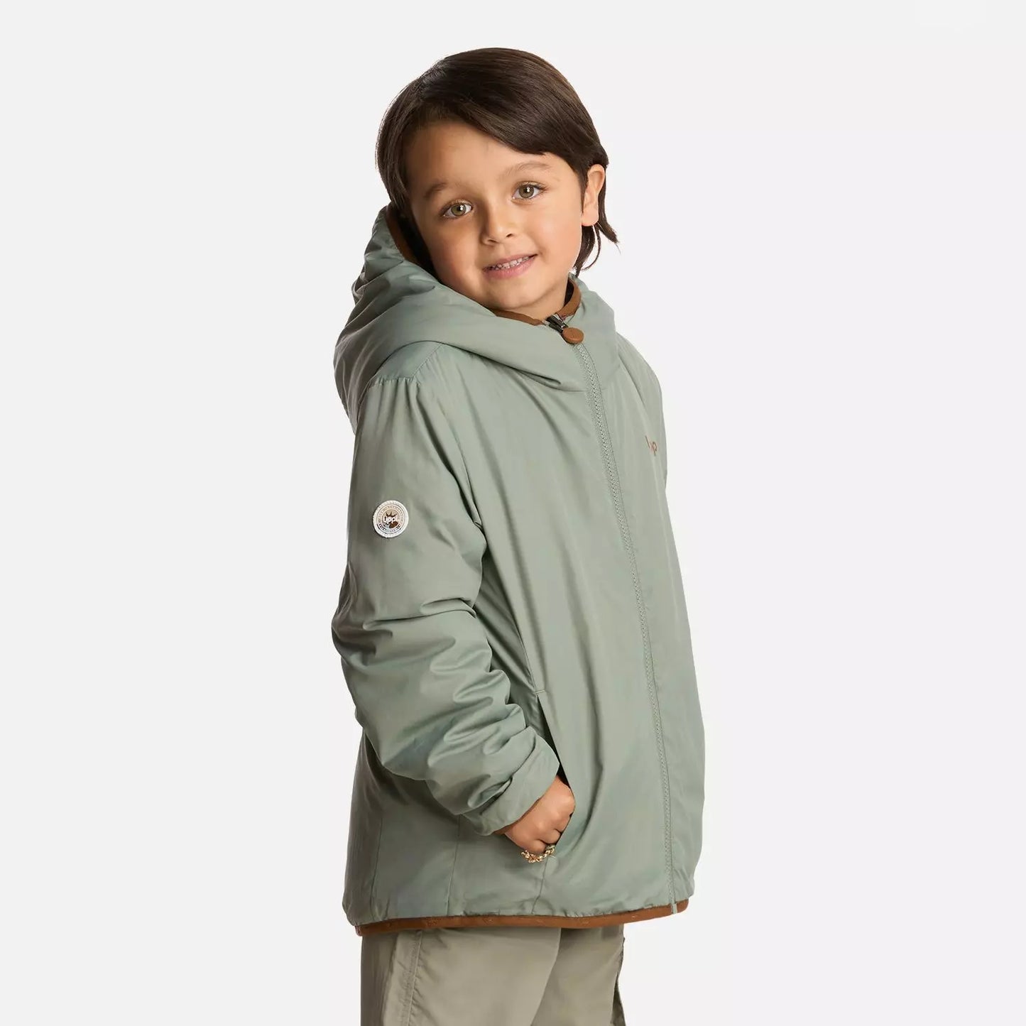 Parka Two-Faces Hoody Print Jade Lippi Verde