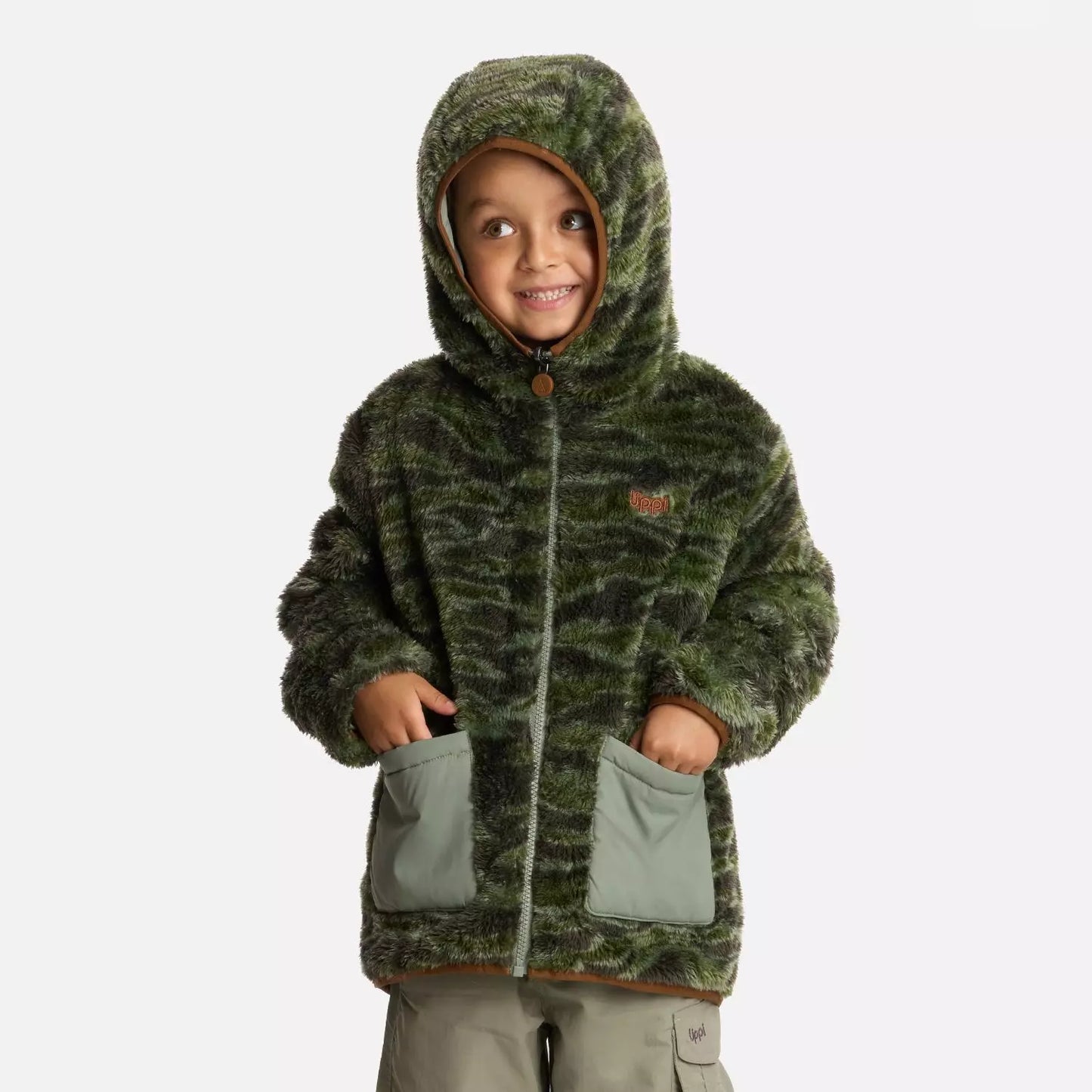 Parka Two-Faces Hoody Print Jade Lippi Verde
