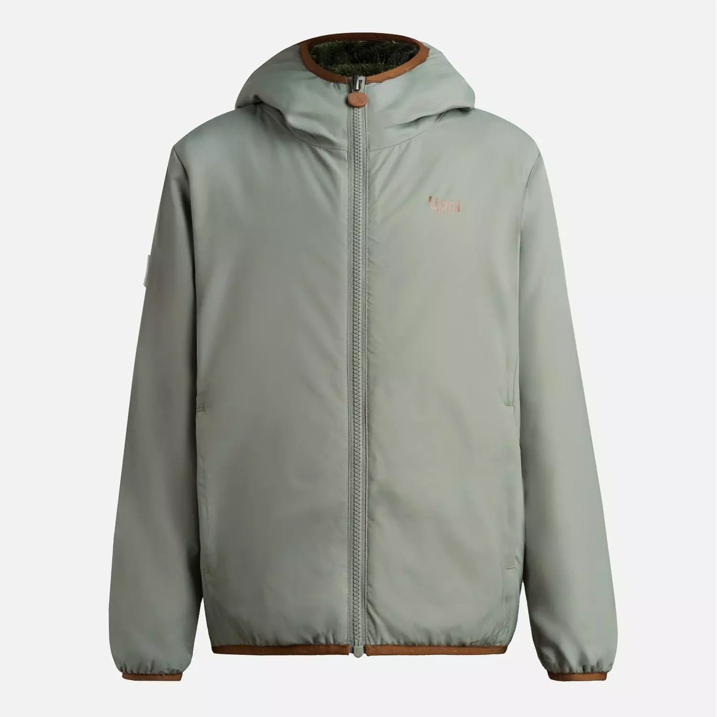 Parka Two-Faces Hoody Print Jade Lippi Verde