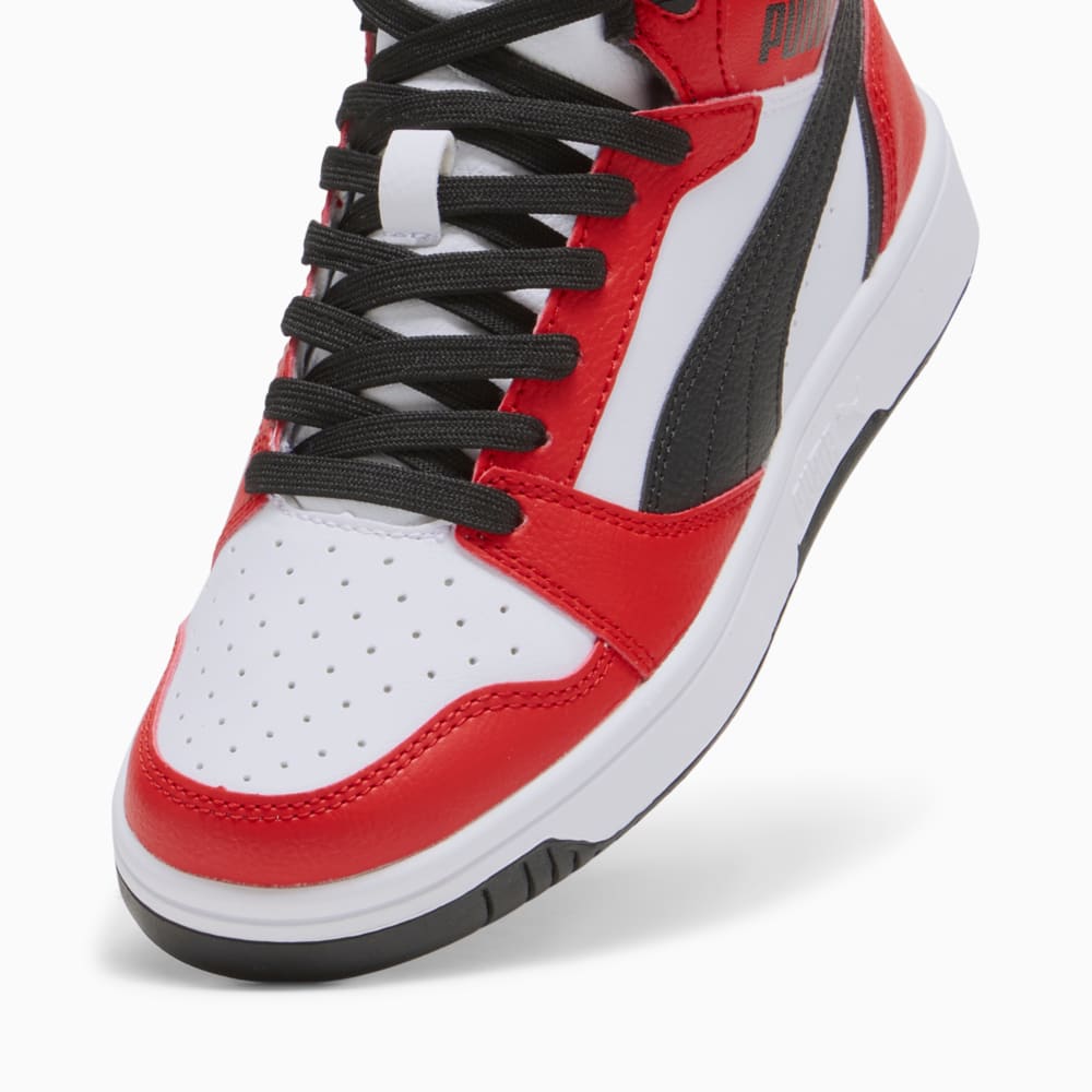 Zapatillas Puma juveniles Rebound V6 Mid Rojo